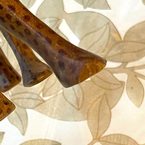 African Safari Big Cat Hand Carved Wood Folk Art Spotted Leopard Cheetah Figure - Picture 10 of 11